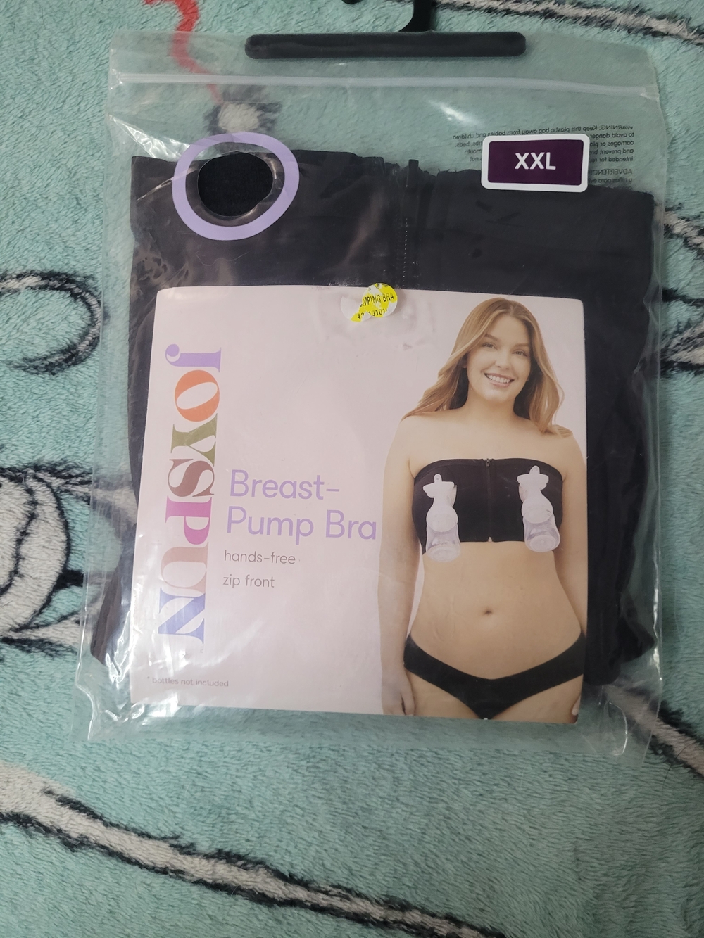 Breast-Pump Bra, Black - Hands-Free Zip Front